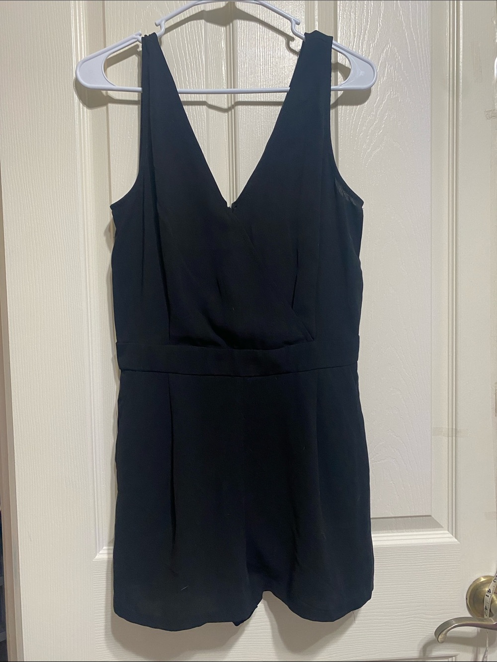 Black V-Neck Sleeveless Romper